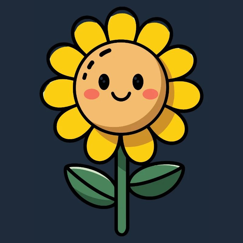 Weiche Sonnenblumen im Comic-Stil