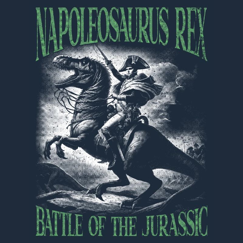 Napoleon Riding a T-Rex Epic Victory Pose