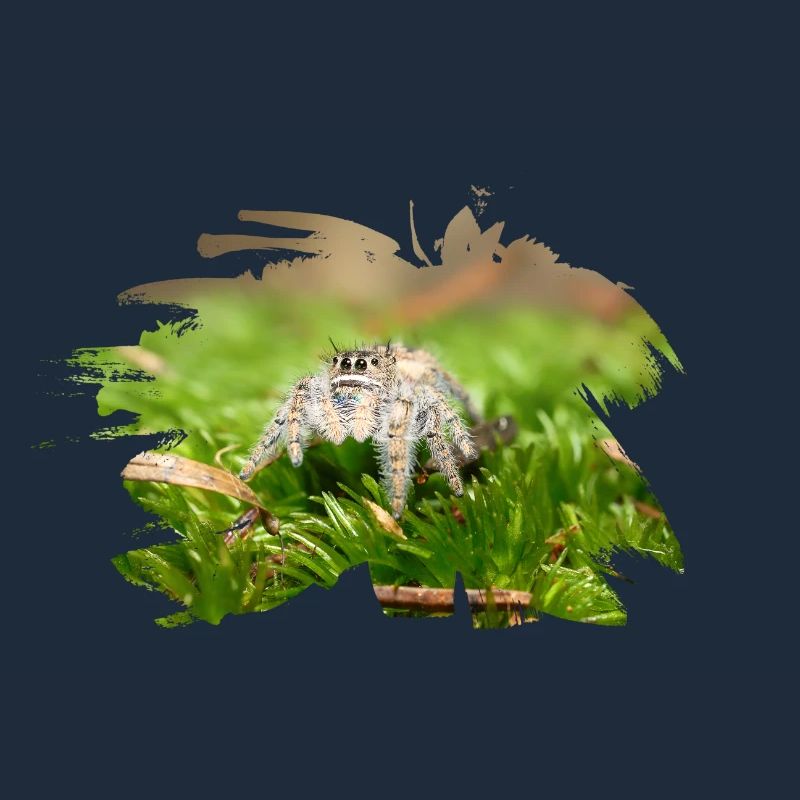 Phidippus texanus jumping spider, spring spinne.