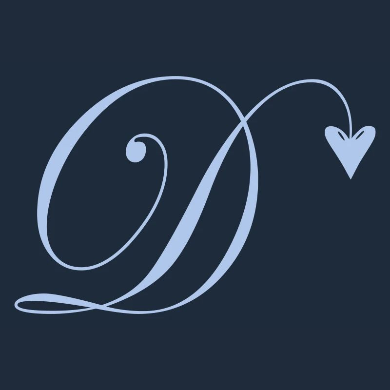 Monogramm D Herz Ranke