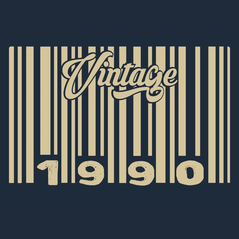 vintage 1990 Code barre 1990: Année 2025.