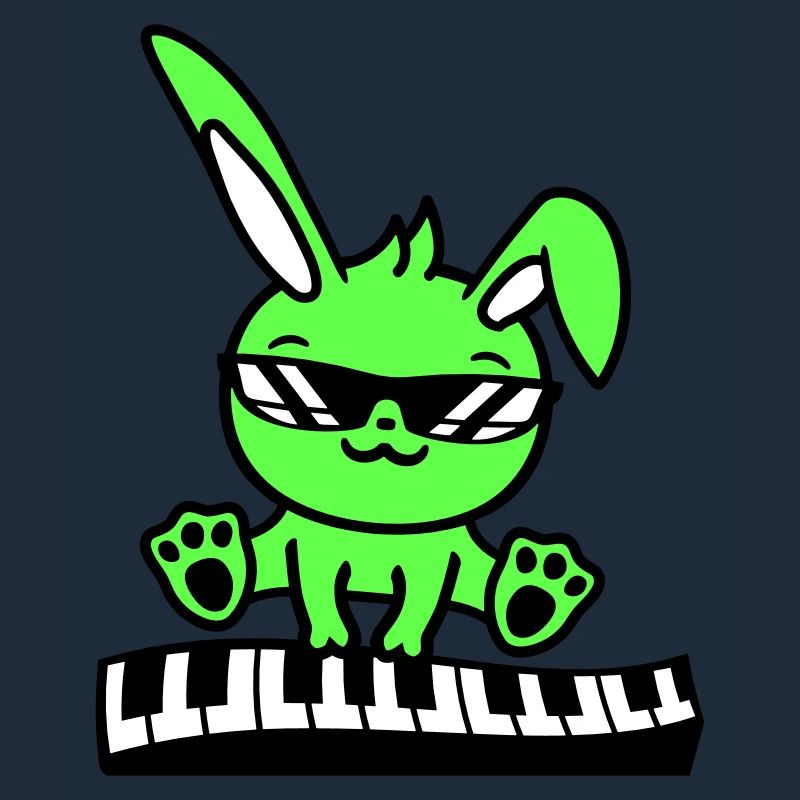 Easter Bunny Rabbit Cute Piano Keyboard Playing