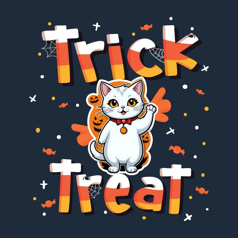 Liebenswerte Katze Süßes oder Saures Halloween