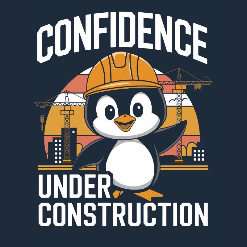 Confidence Under Construction Penguin Construction Site