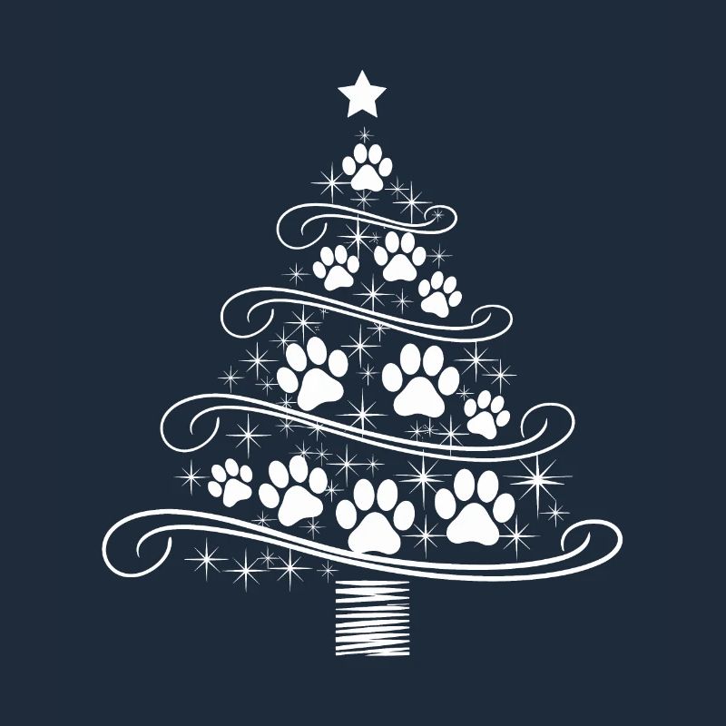 arbre de Noël patte patte impression chien chat wau