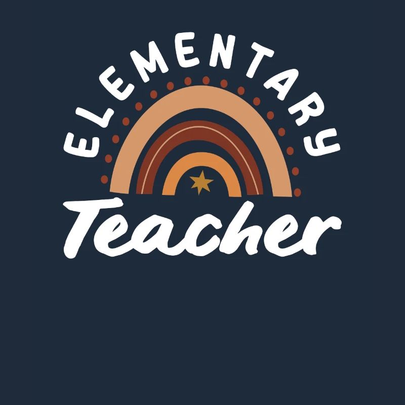 Elementary school teacher retro rainbow design