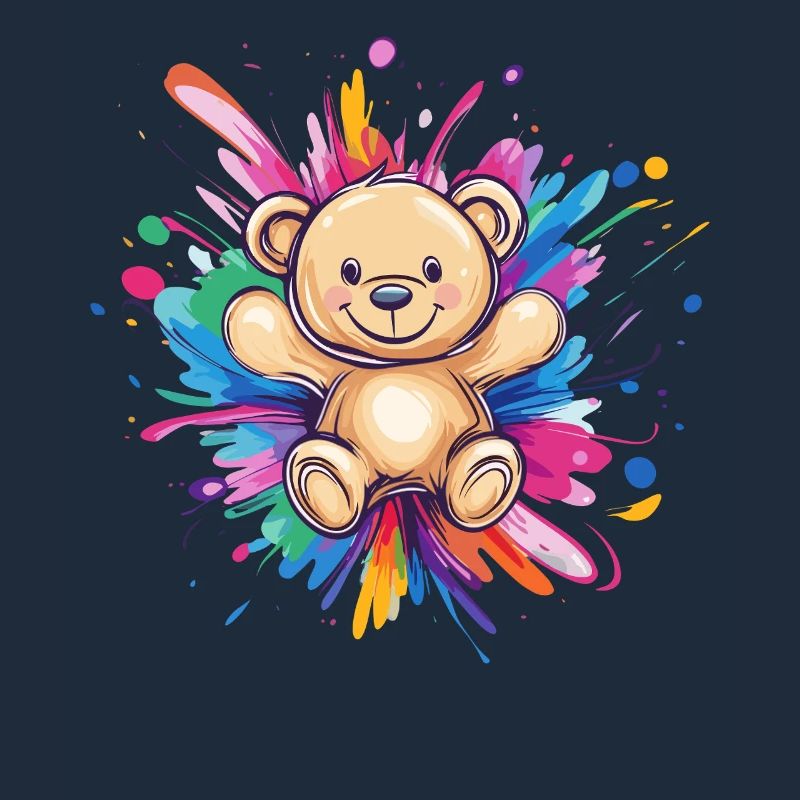 Explosion de couleur ours en peluche