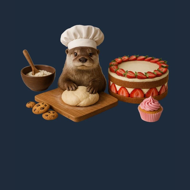 Otter Baking Cake Bread