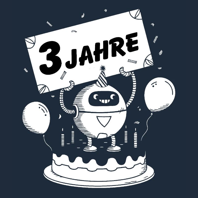 Ich bin drei 3 Jahre dritter Geburtstag Roboter