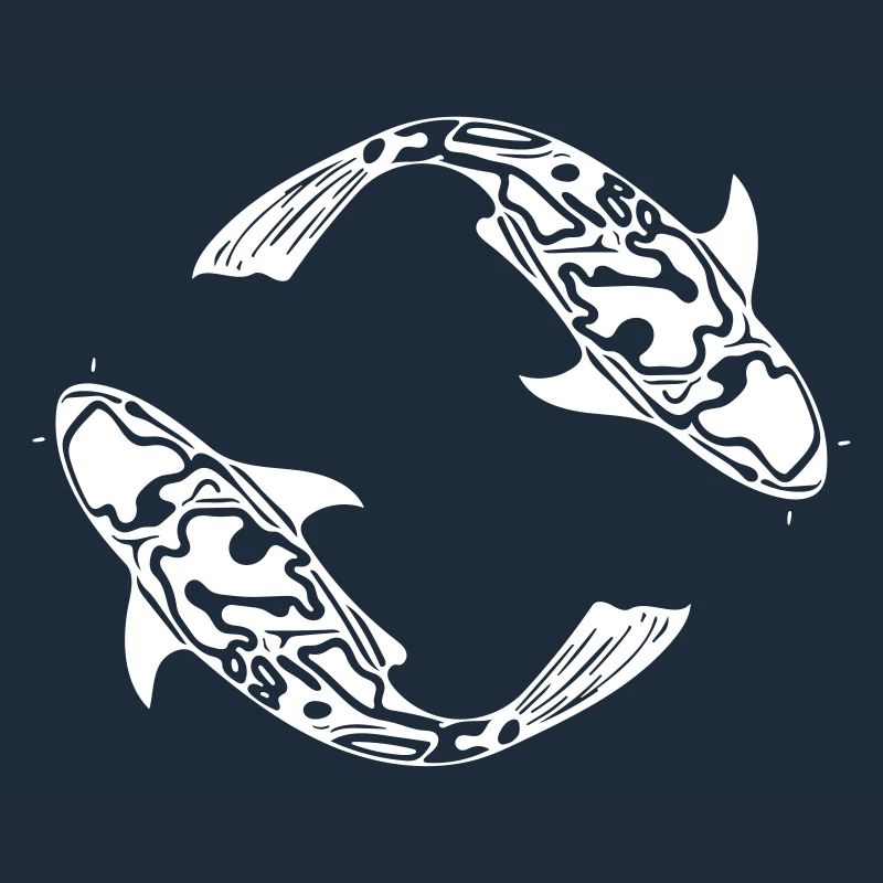 Two Koi Carp Fish Vector