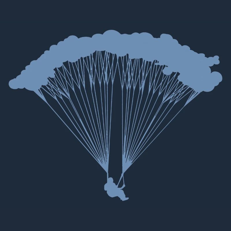 Skydiver in clouds silhouette