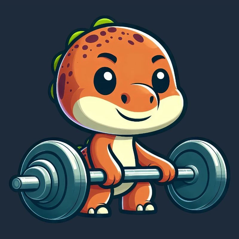 Süßer Dino T-Rex Langhantel Workout