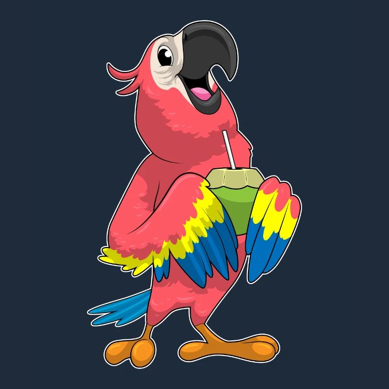 Parrot & Coconut with Straw