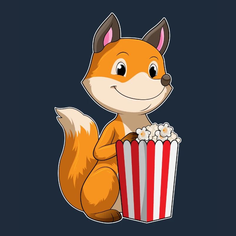 Fox with popcorn