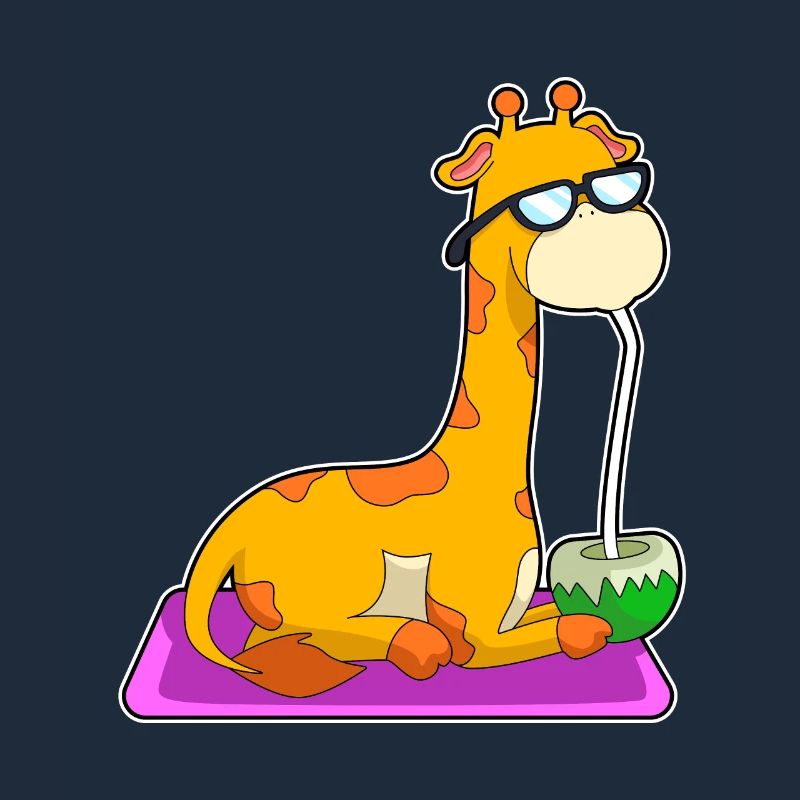 Giraffe with coconut
