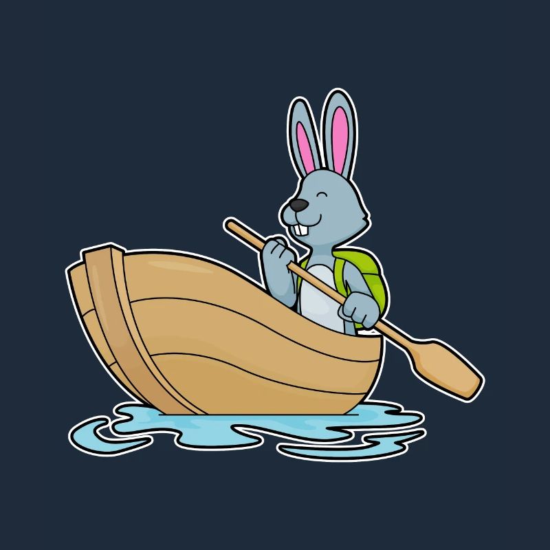 Hase mit Boot & Paddel