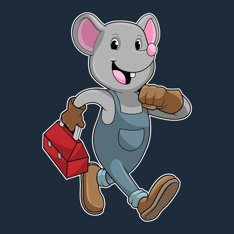 Mouse as a craftsman with toolbox