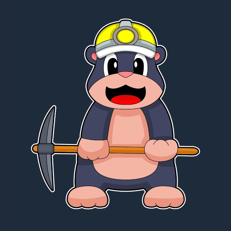 Mole, Miner, Pickaxe, Mining