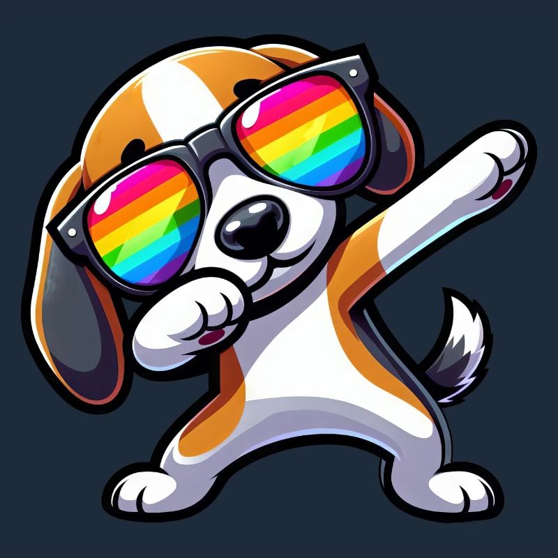 Cooler Beagle Hund Dabbing Regenbogen Lustig