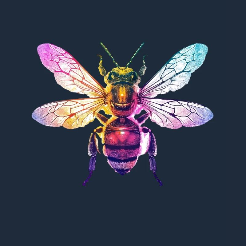 Colorful Bee Rainbow Colored Artwork