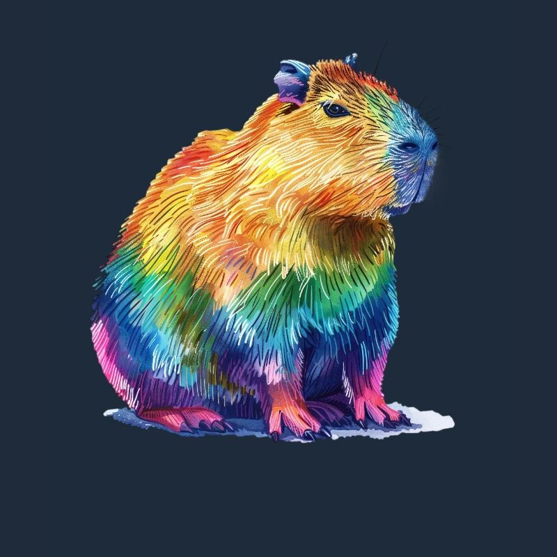 Capybara Regenbogen Farbenfrohes Capybara Portrait