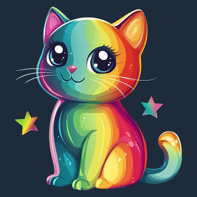 Chat arc-en-ciel mignon