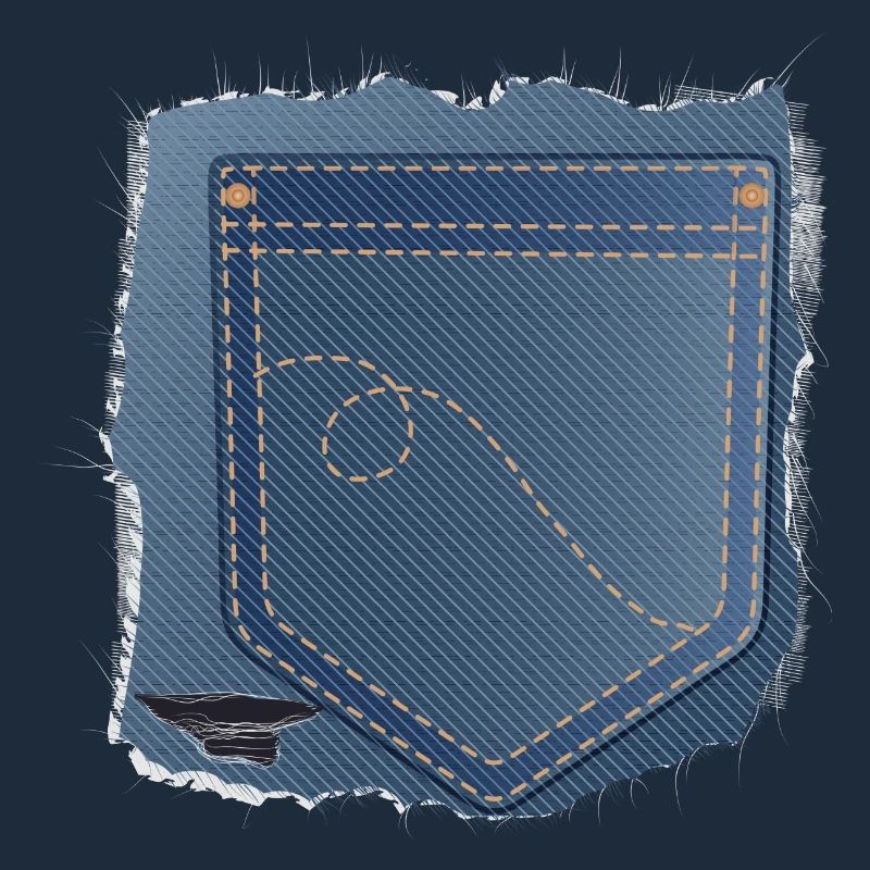 torn jeans fabric with trouser pocket