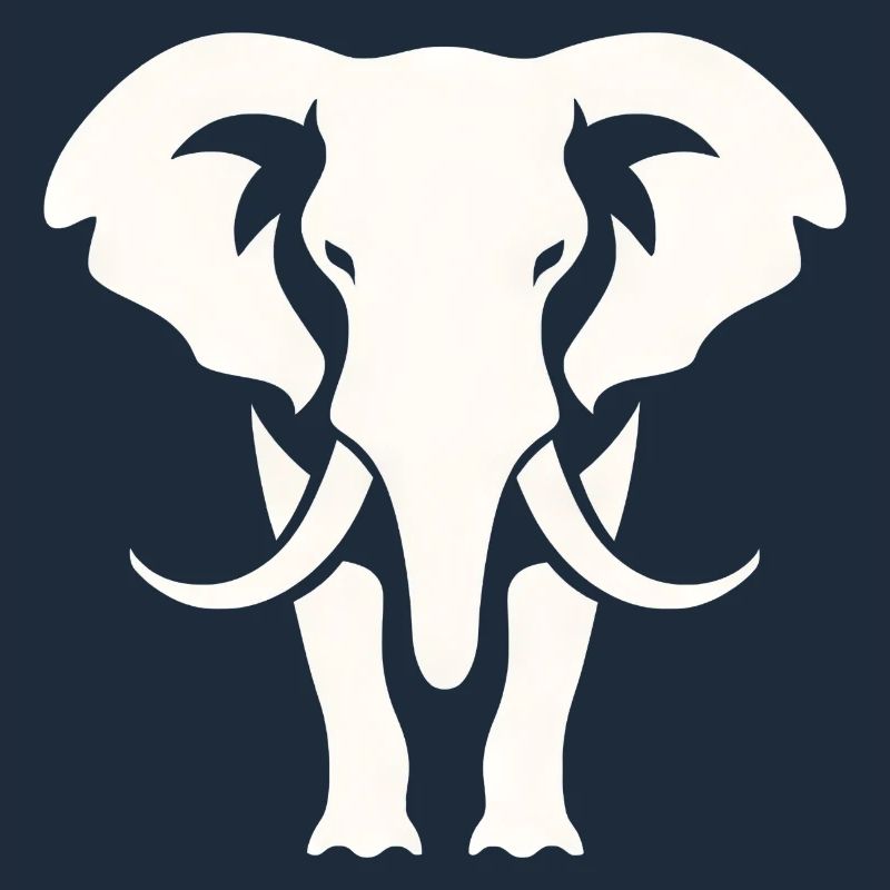 Logo blanc Elephant Silhouette