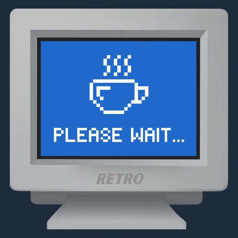 CRT design - "please wait" wallpaper