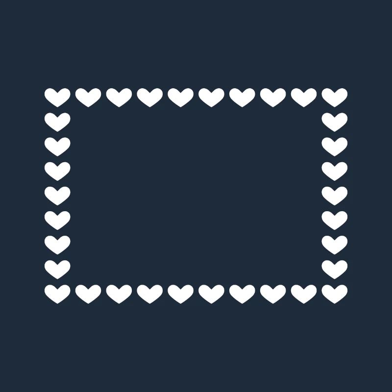 Cornice rettangolare cuore personalizzabile bianco
