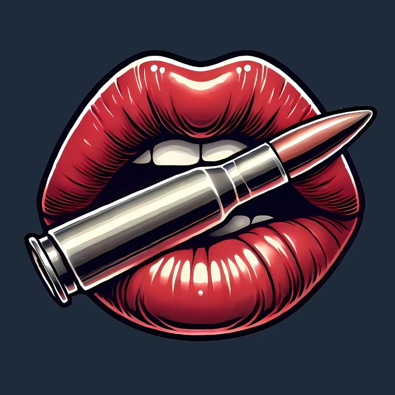 Bold Lips with Bullet Graphic Design