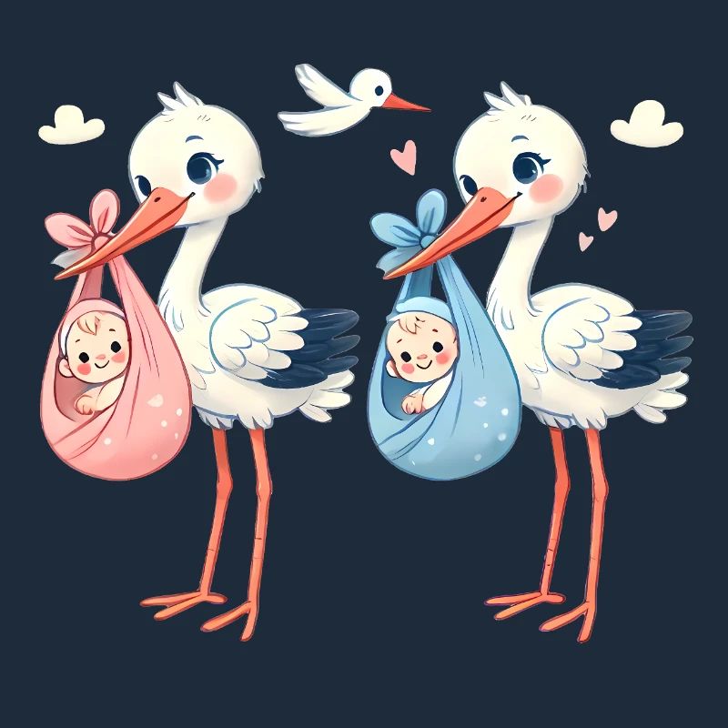 Rosa oder Blauer Storch Baby Überraschung