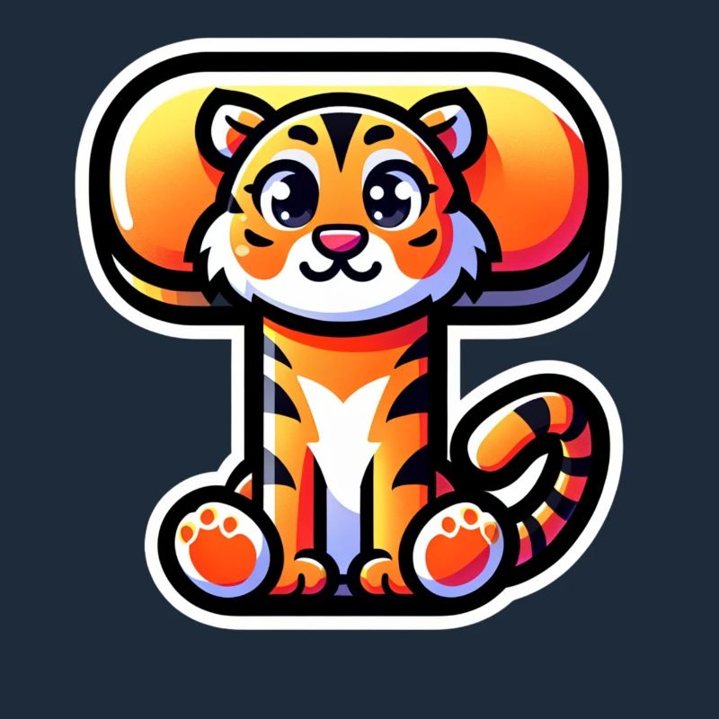 Fröhlicher Tiger – Buchstabe T