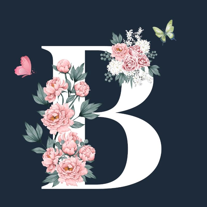 Buchstabe b rosa Blumen