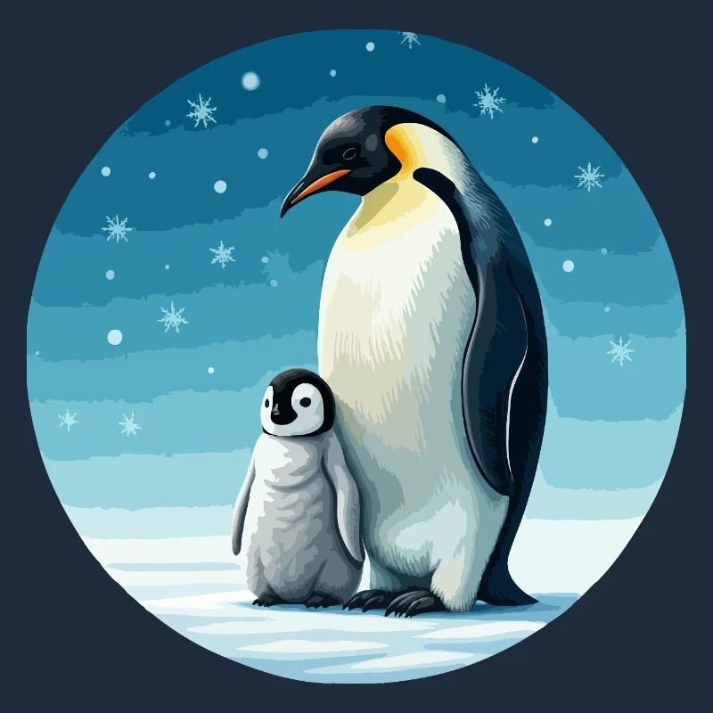 Kaiserpinguin mit Kind