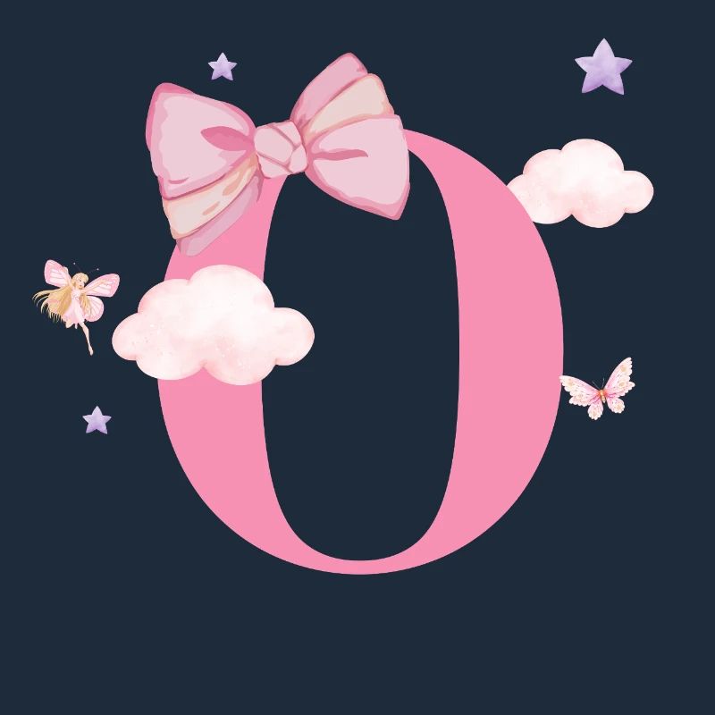 Letter o pink clouds