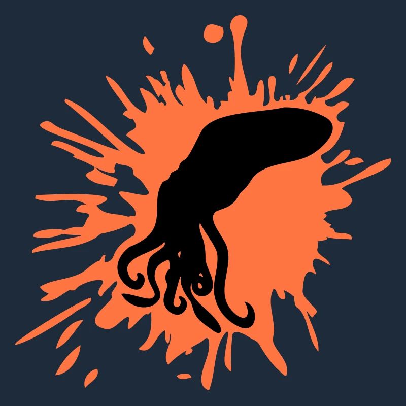 Oktopus Farbklecks Kraken Tropfen Graffiti Klecks