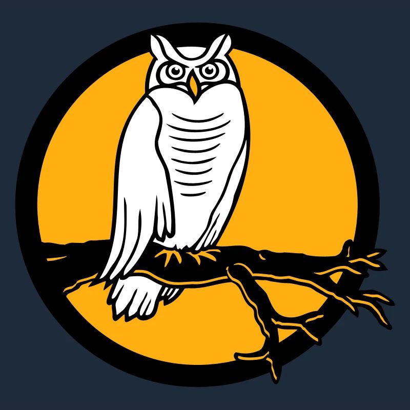 Owl Eagle Owl Branch Tree Forest Moon Night Full Moon Round
