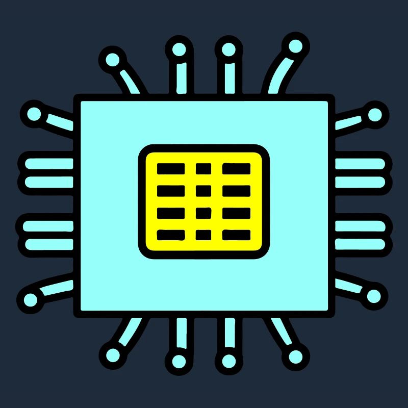 Digital Computer Chip Icon