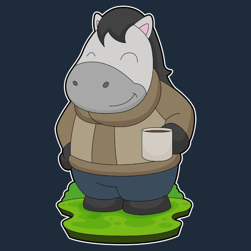 Pferd Tasse Kaffee