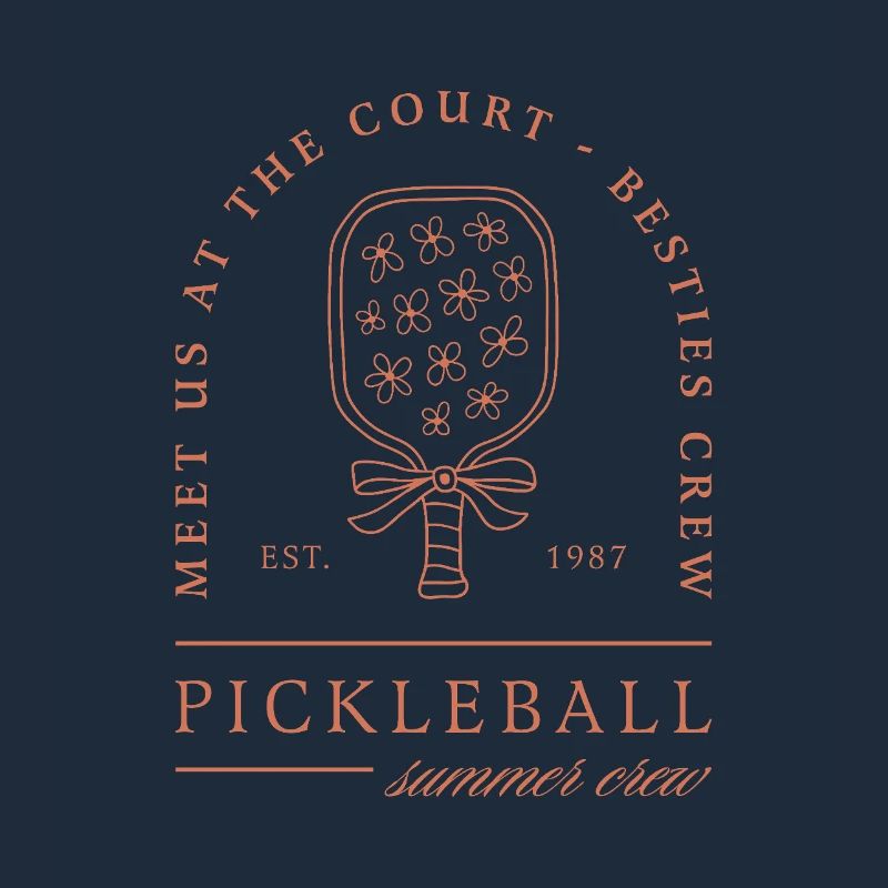Pickleball Sommer Freunde Mädchen Crew Blumen Ästhetik
