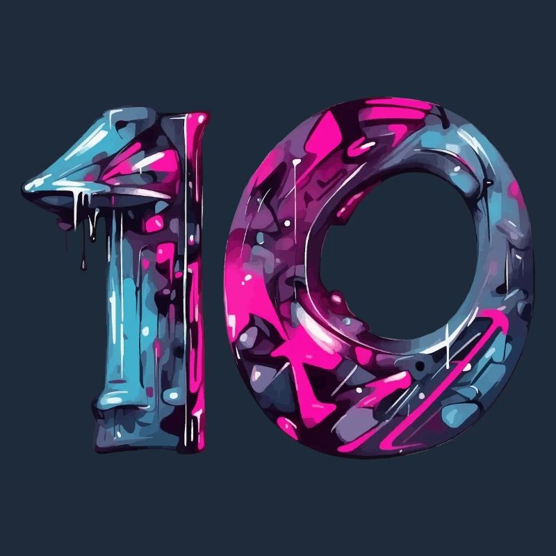 NON. 10 NUMÉRO 10 COOL 10E ANNIVERSAIRE