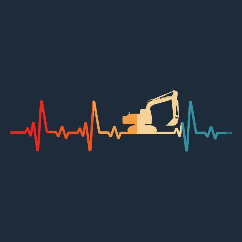 Retro Bagger Baggerfahrer Baustelle