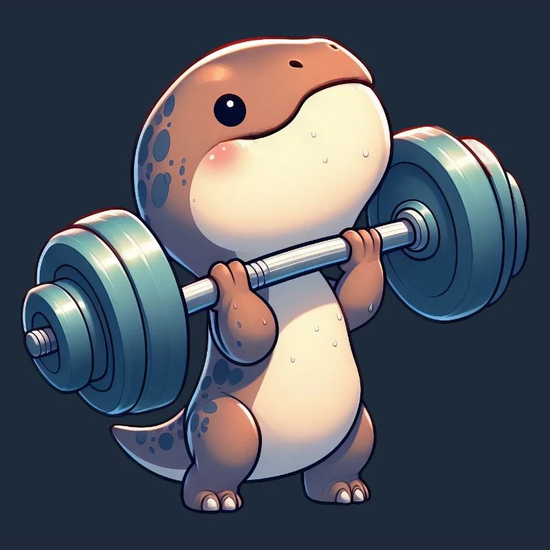 Chibi Dino T-Rex Workout mit Hanteln