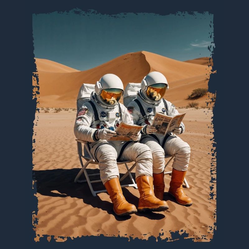 Deux astronautes en combinaison spatiale
