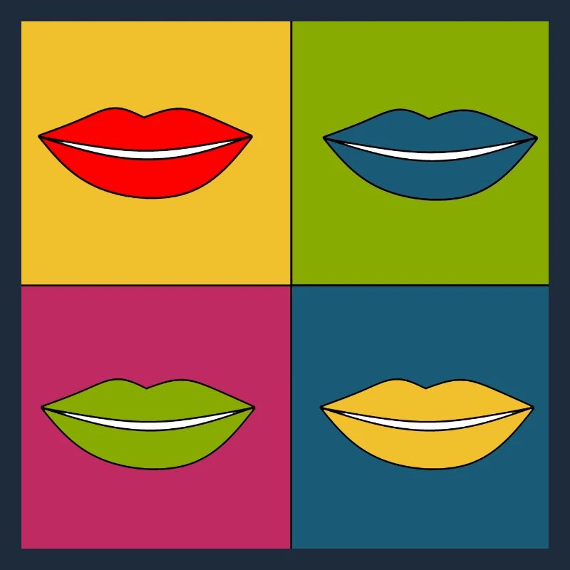 Pop Art Lips Lipstick Poster Colorful Gift