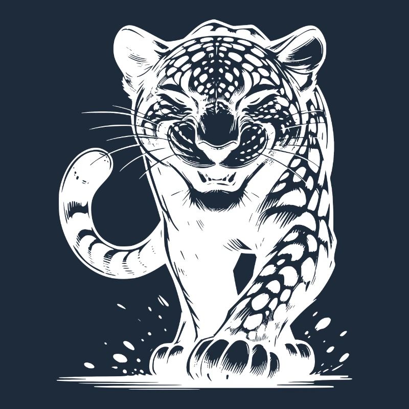 Listiger Leopard jagend mit Flecken