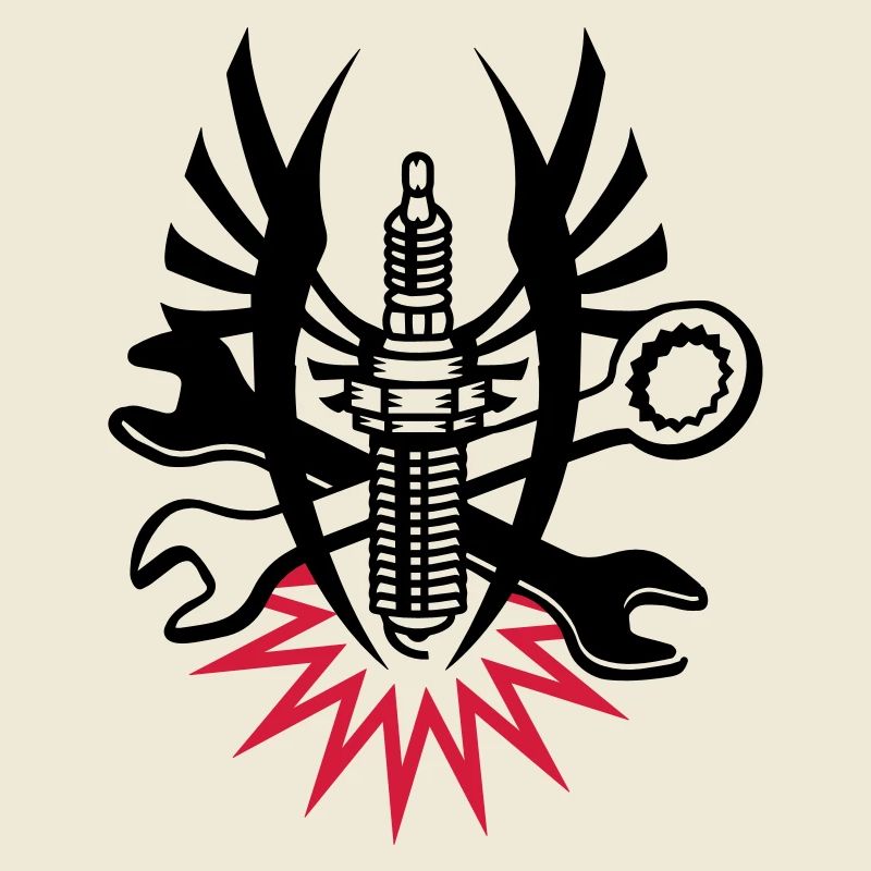 A spark plug with two wrenches