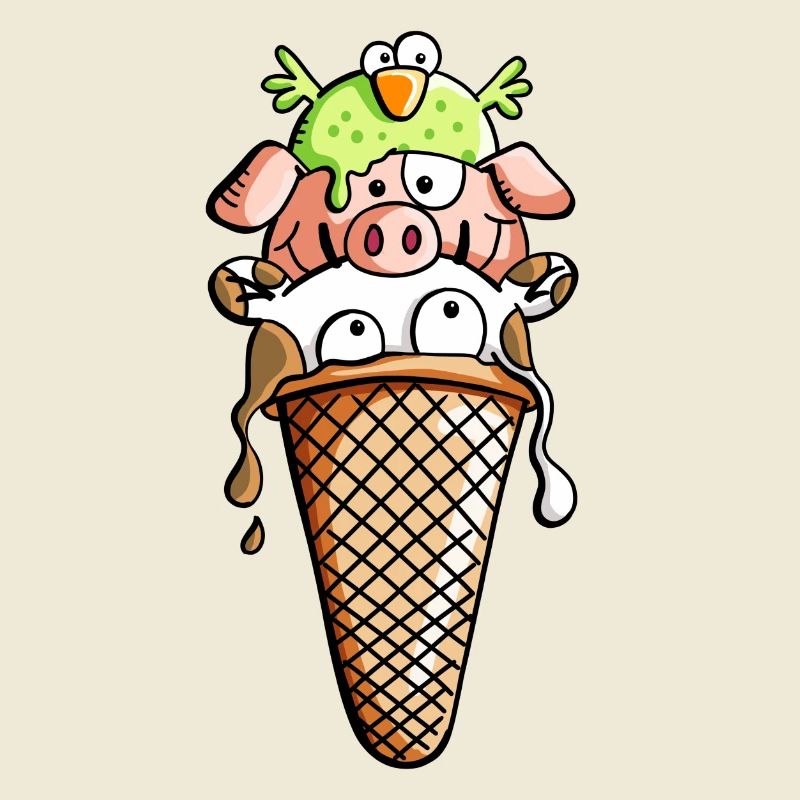 Bauernhoftier Eiscreme - Tiere - Eis - Kinder -Fun