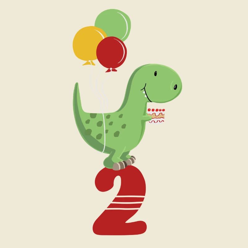 Dinosaur Seconda Birthday Boy T Rex